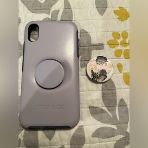 Purple OtterBox Case with embedded pop socket